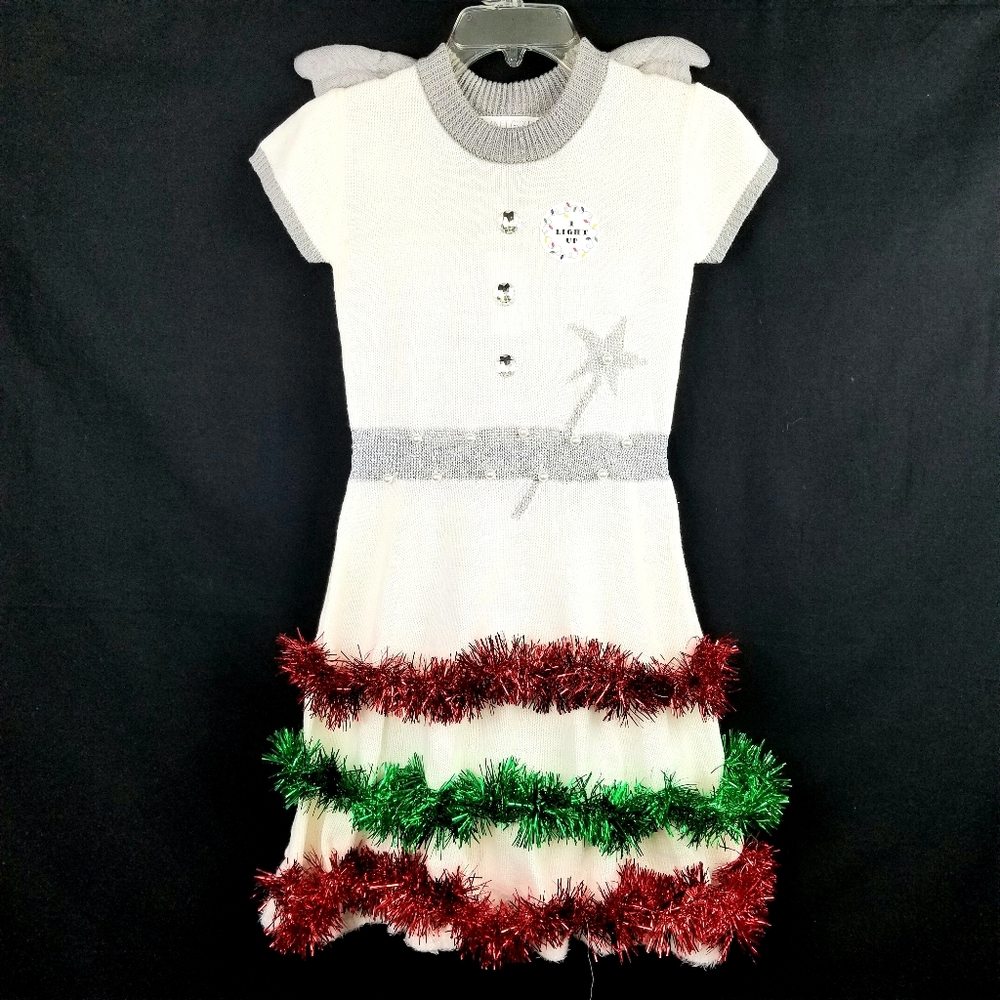 Christmas 3D Light up Angle Wing Sweater Dress